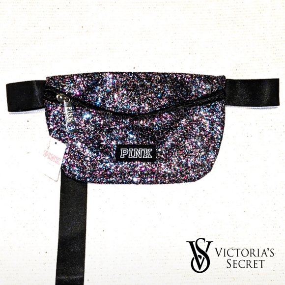 PINK Victoria's Secret Handbags - LAST One! ⏳VS PINK Fanny Pack in Multicolored Black Glitter